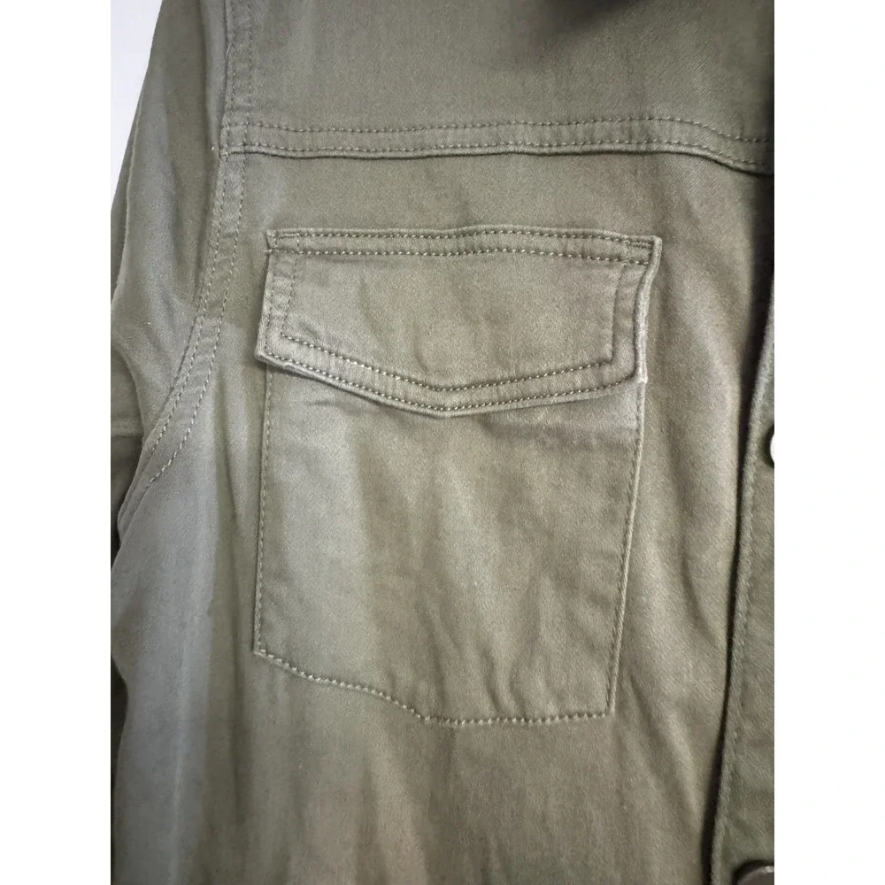 DL 1961 Green Jacket Button Up W/Stretch Sz S Men's Hipster‎ Grunge